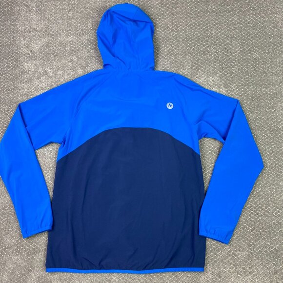 Marmot Lightstream Jacket Men's Large Blue Windbreaker Hiking Outdoor Hooded - Picture 4 of 12